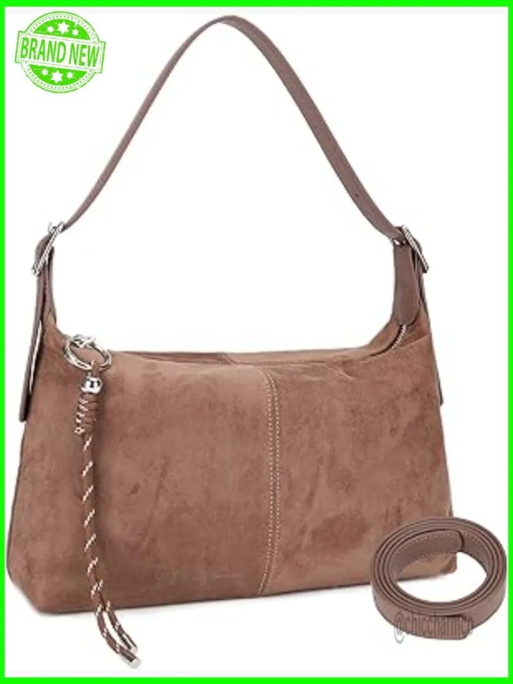 Medium Slouchy Vegan Leather Hobo Crossbody Bag with Adjustable Strap